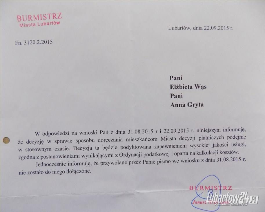Odpowiedź na petycję