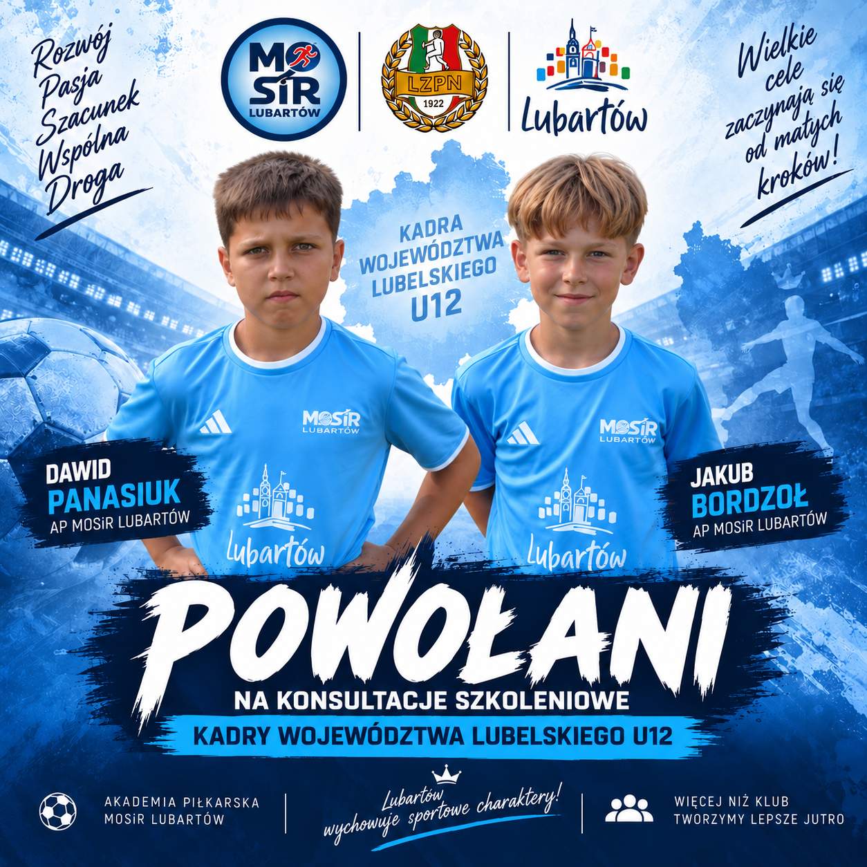 Dwóch zawodników AP MOSiR Lubartów powołanych na konsultację kadry województwa lubelskiego U12