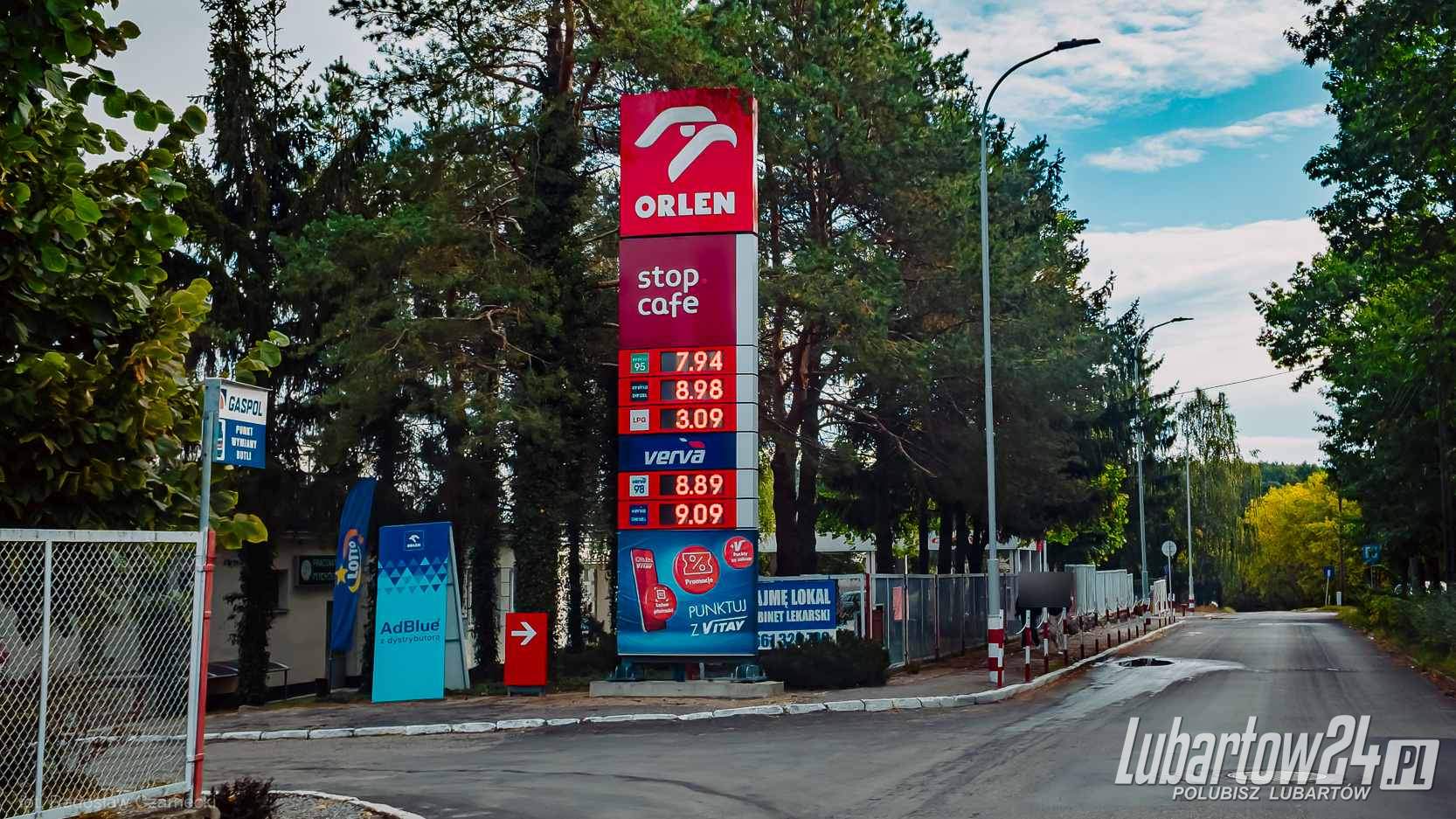 ceny paliw w Lubartowie - 14.09.2026 r.