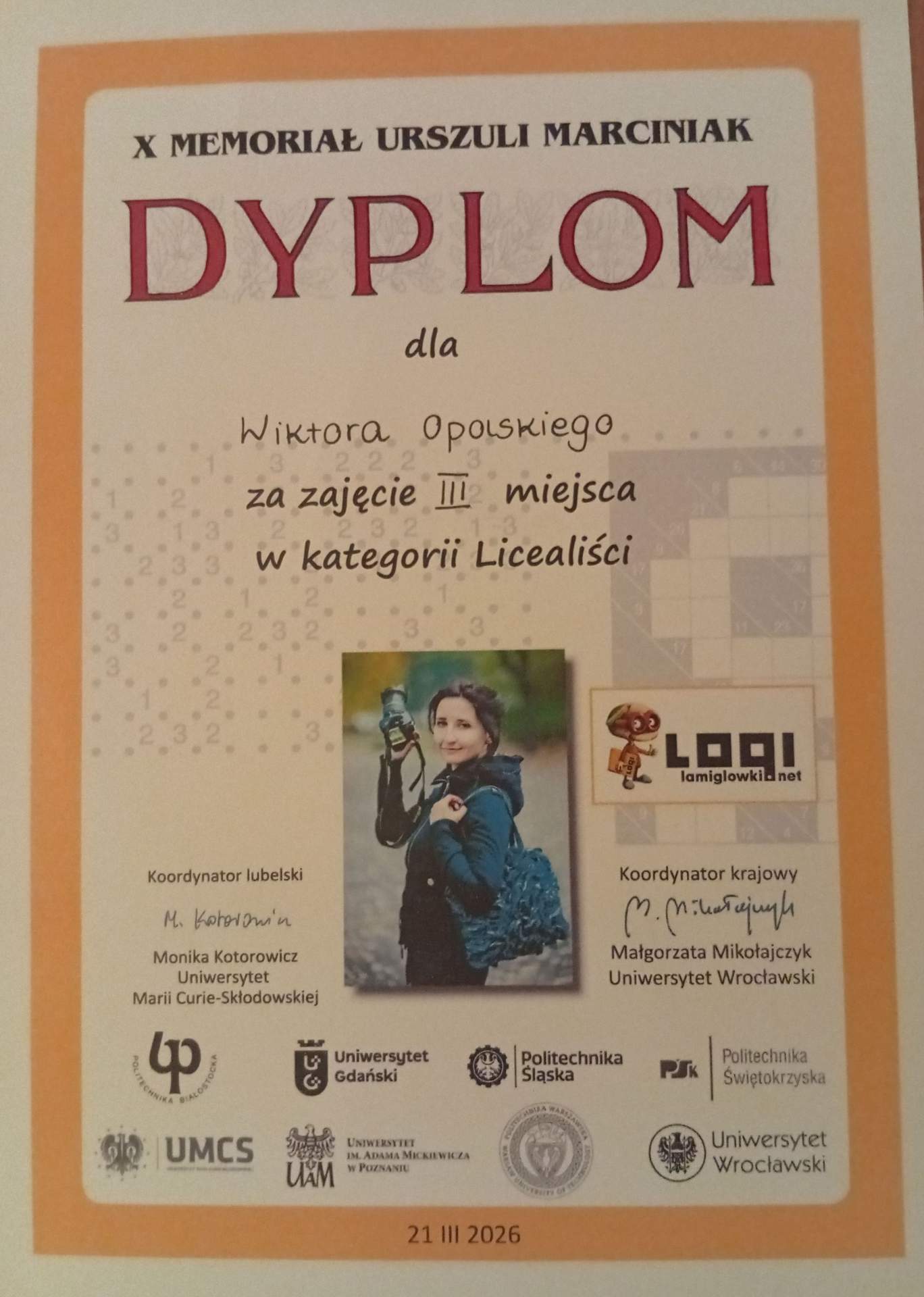 konkurs w rozwiązywaniu łamigłówek