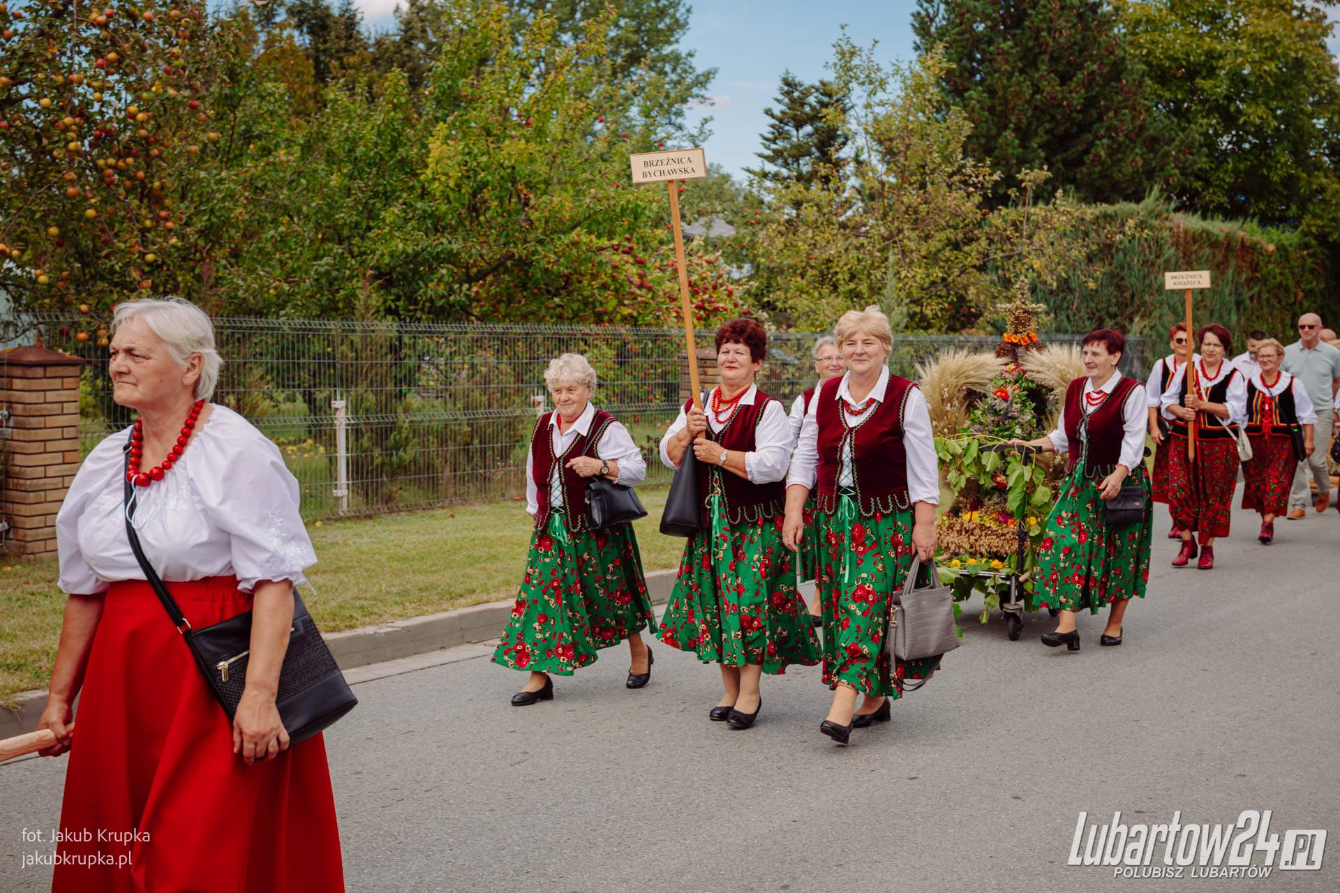 Korowód dożynkowy w Niedźwiadzie
