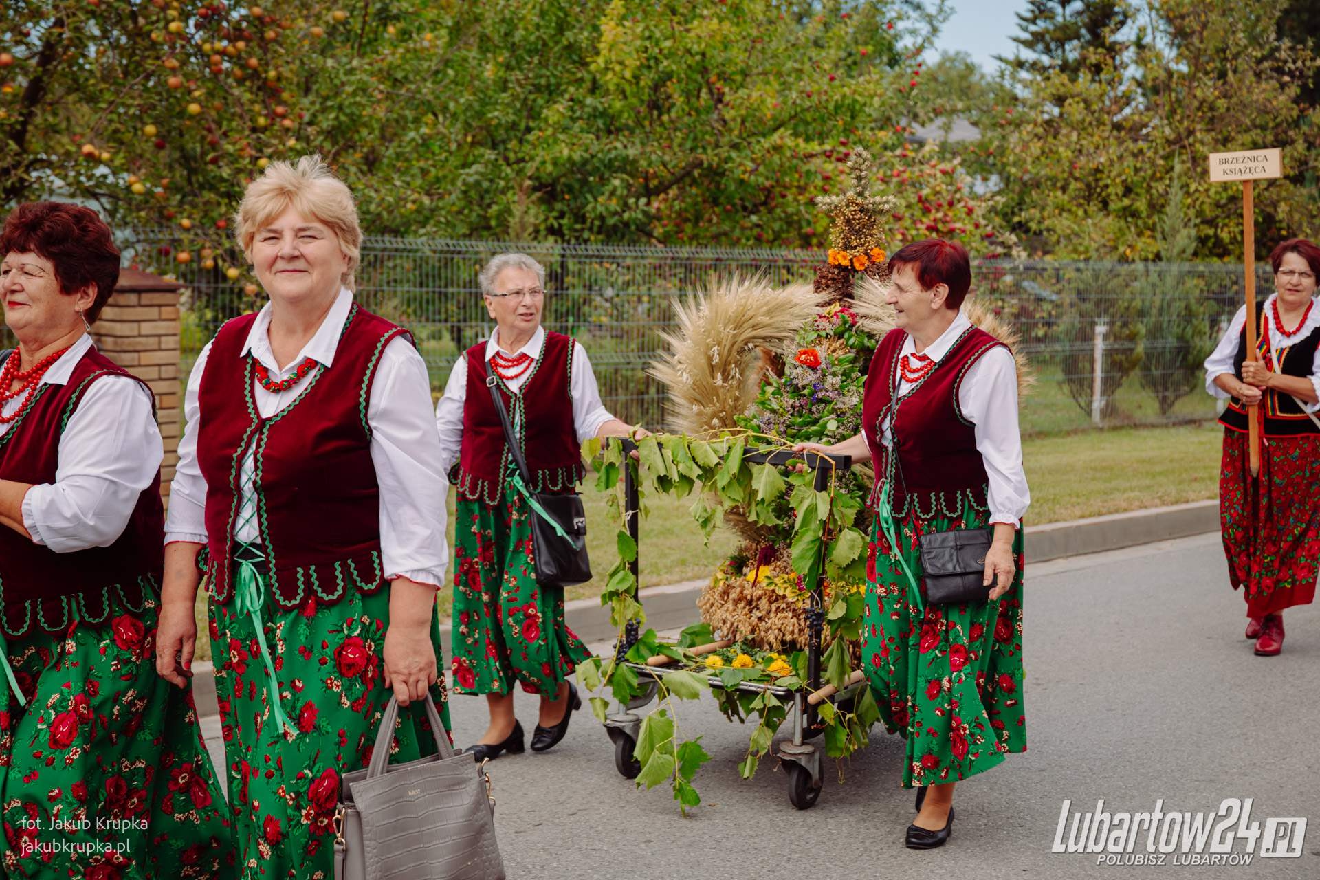 Korowód dożynkowy w Niedźwiadzie