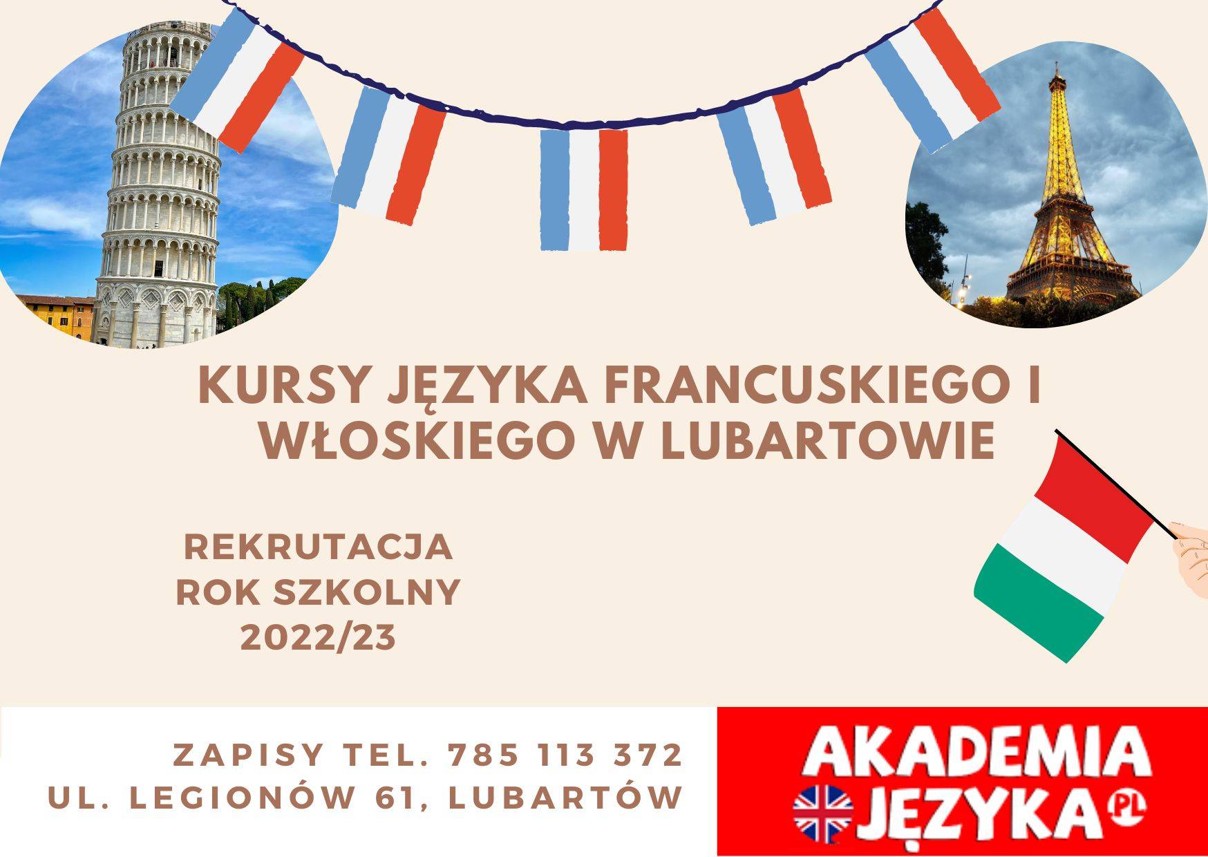 Aprende francés e italiano en Lubartov.  Contratación para el curso académico 2022/23.