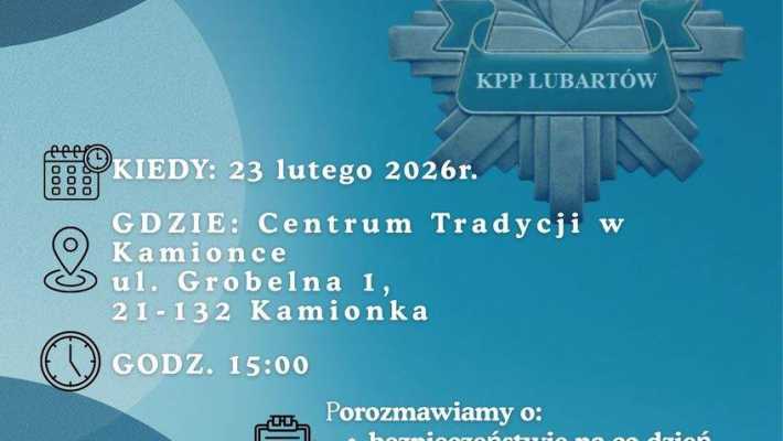 Policjanci zapraszają na debatę społeczną do Kamionki