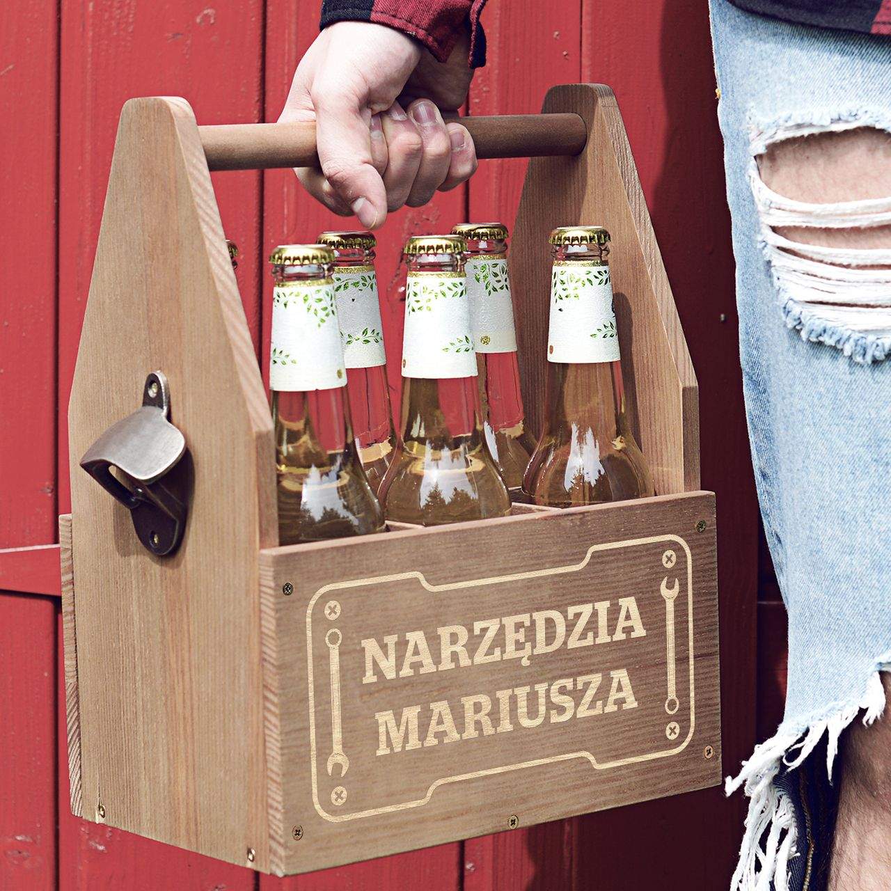 Grawerowane nosidło na piwo NARZĘDZIA prezent dla niego