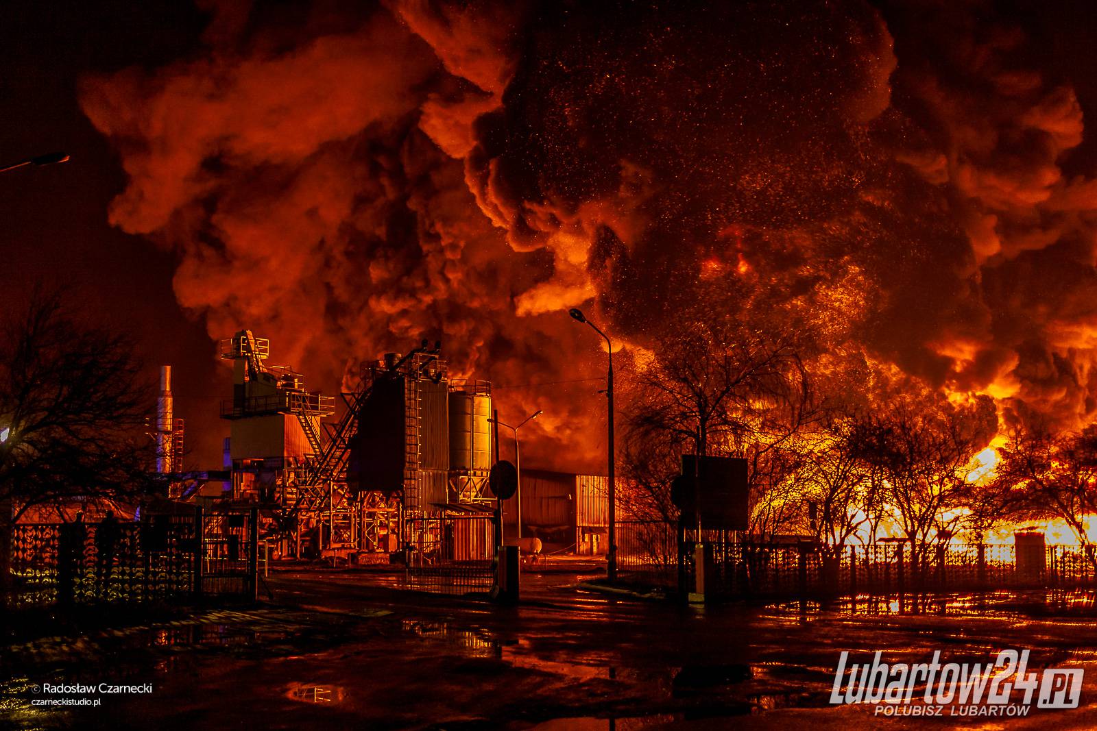 Pożar składowiska opon