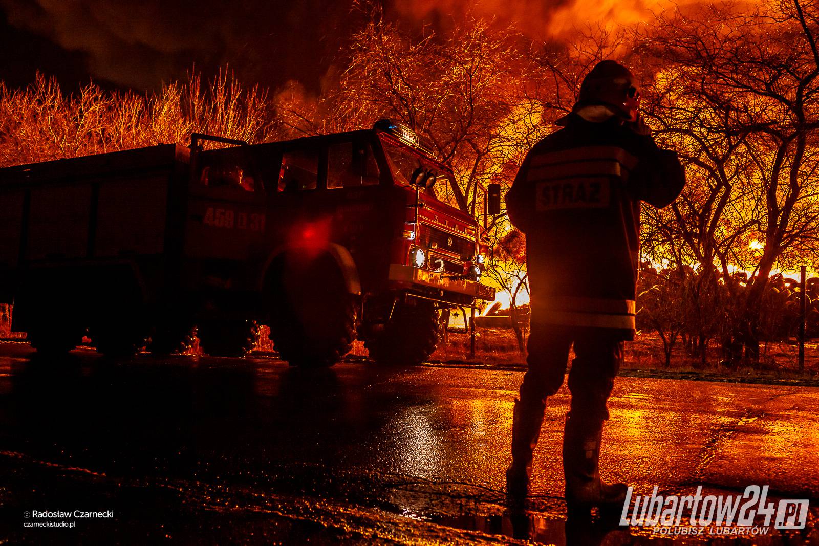 Pożar składowiska opon