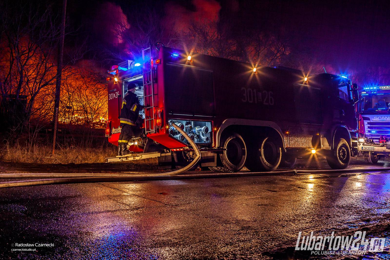 Pożar składowiska opon