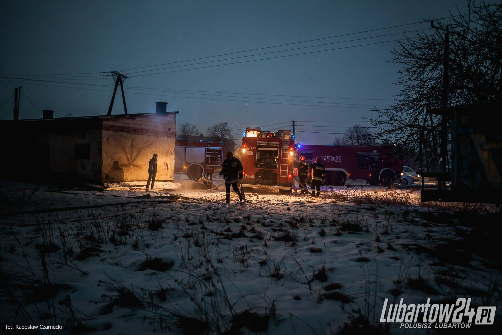 Pożar na os. Kopernika w Lubartowie