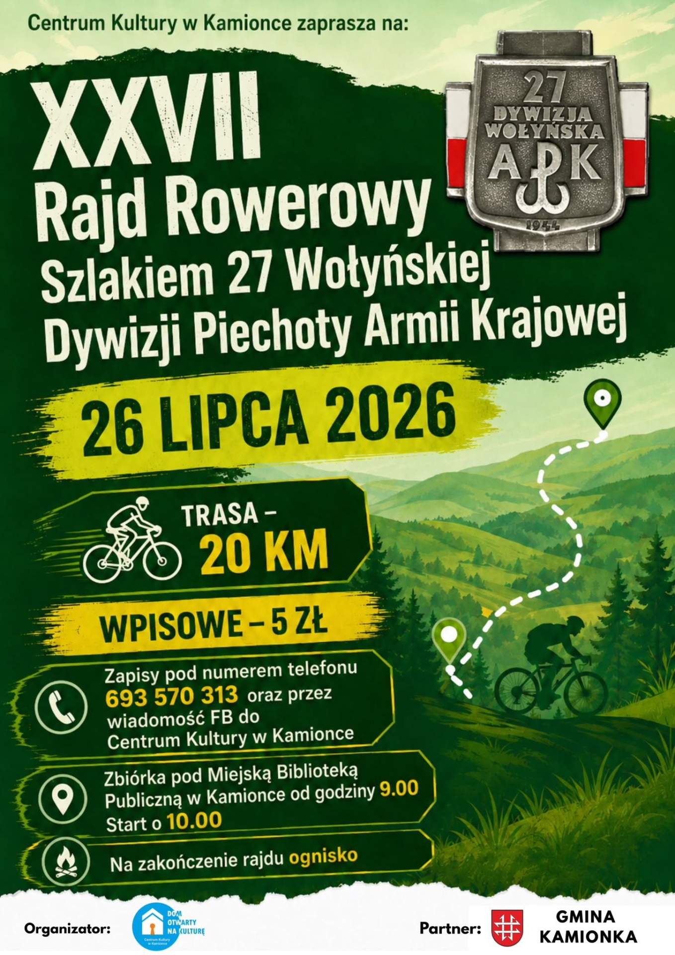 XXVII Rajd Rowerowy Szlakiem 27 Wołyńskiej Dywizji Piechoty Armii Krajowej