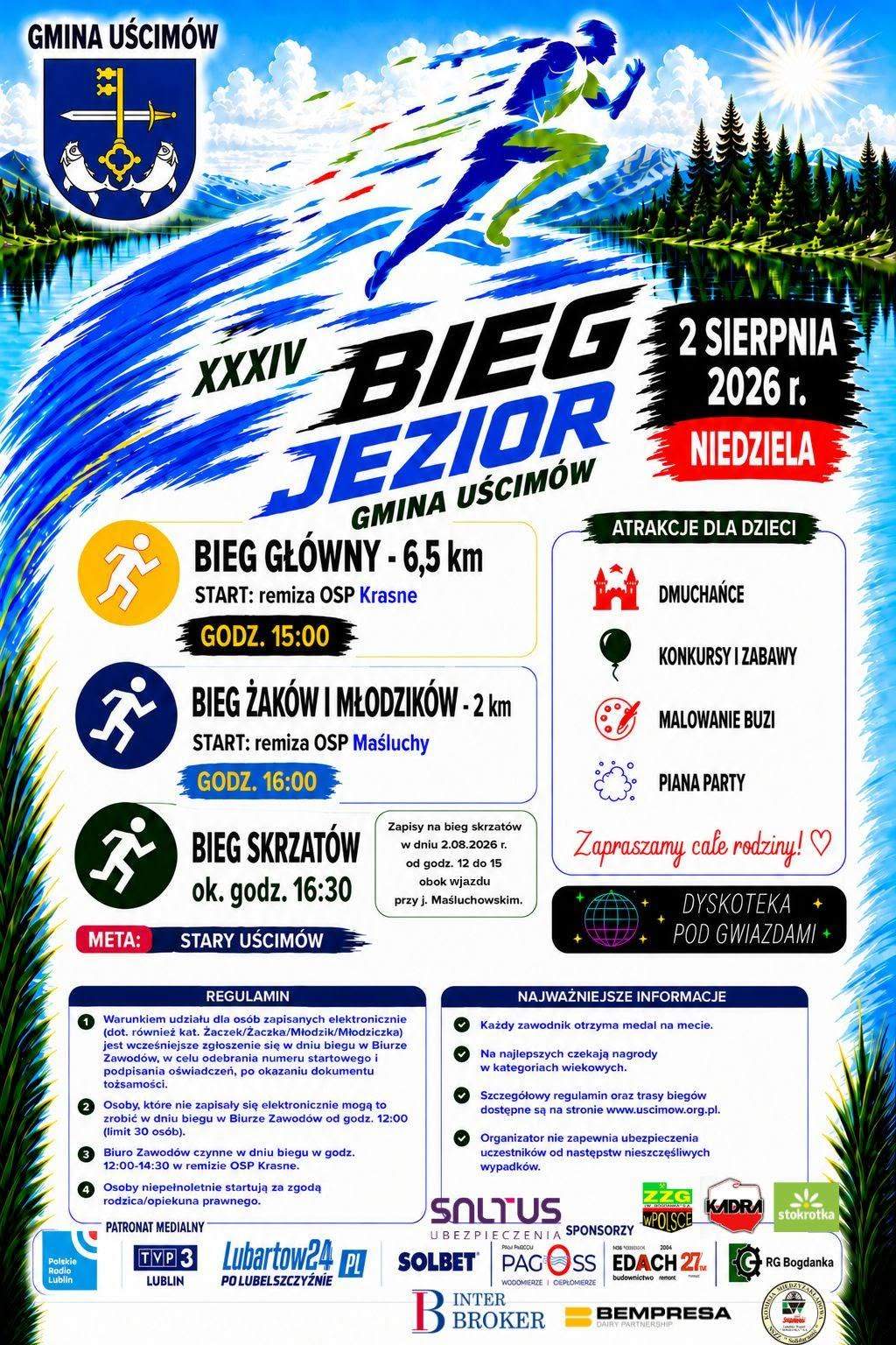 plakat XXXIV Bieg Jezior