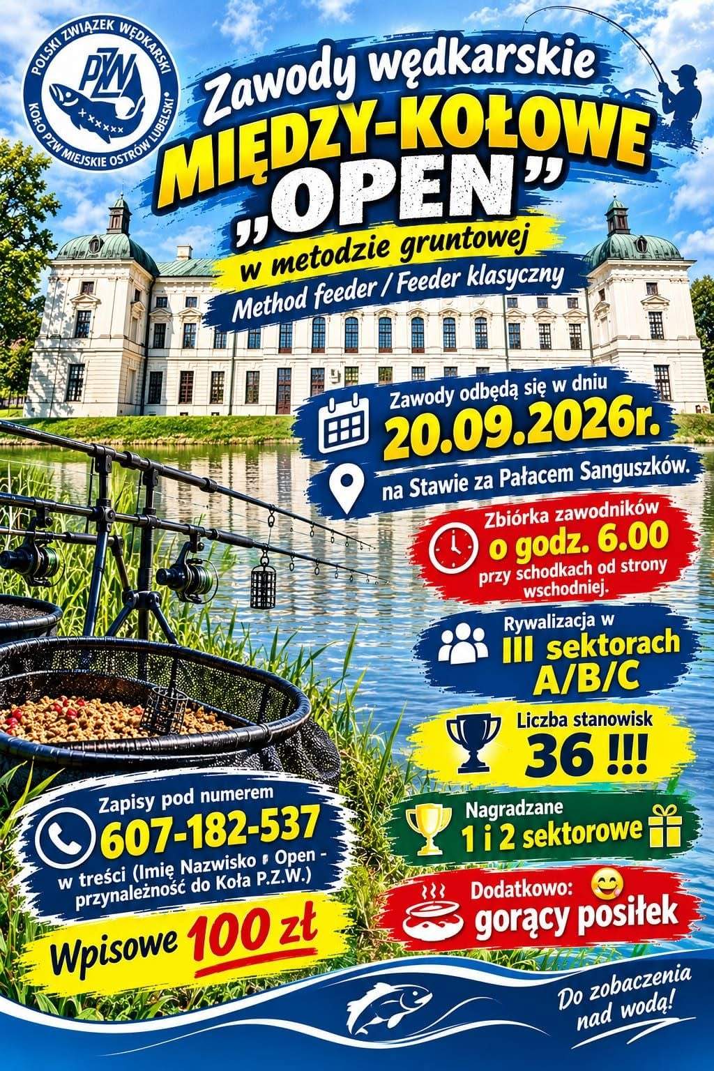 Otwarte zawody wędkarskie „OPEN” na stawie w Lubartowie