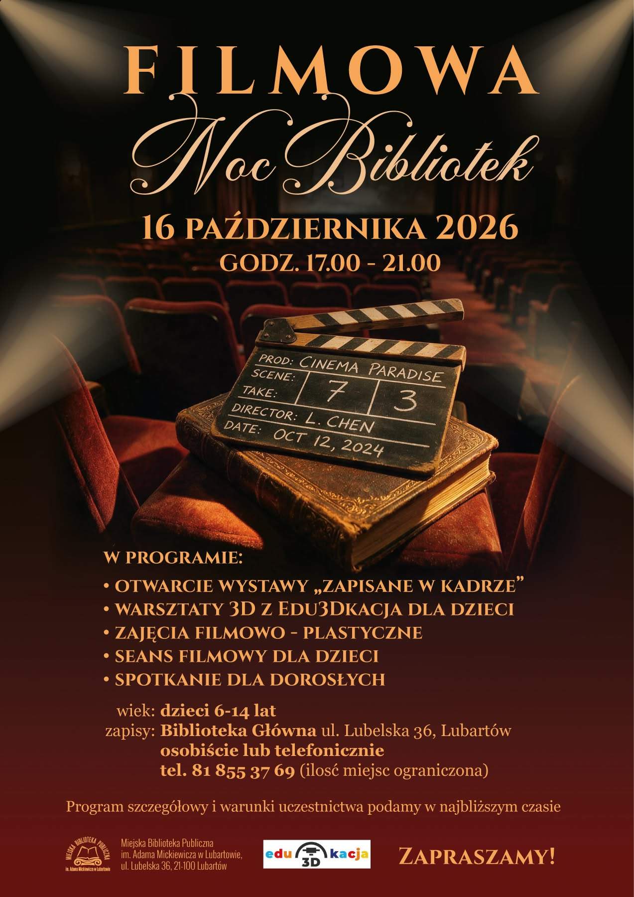Filmowa Noc Bibliotek w Lubartowie