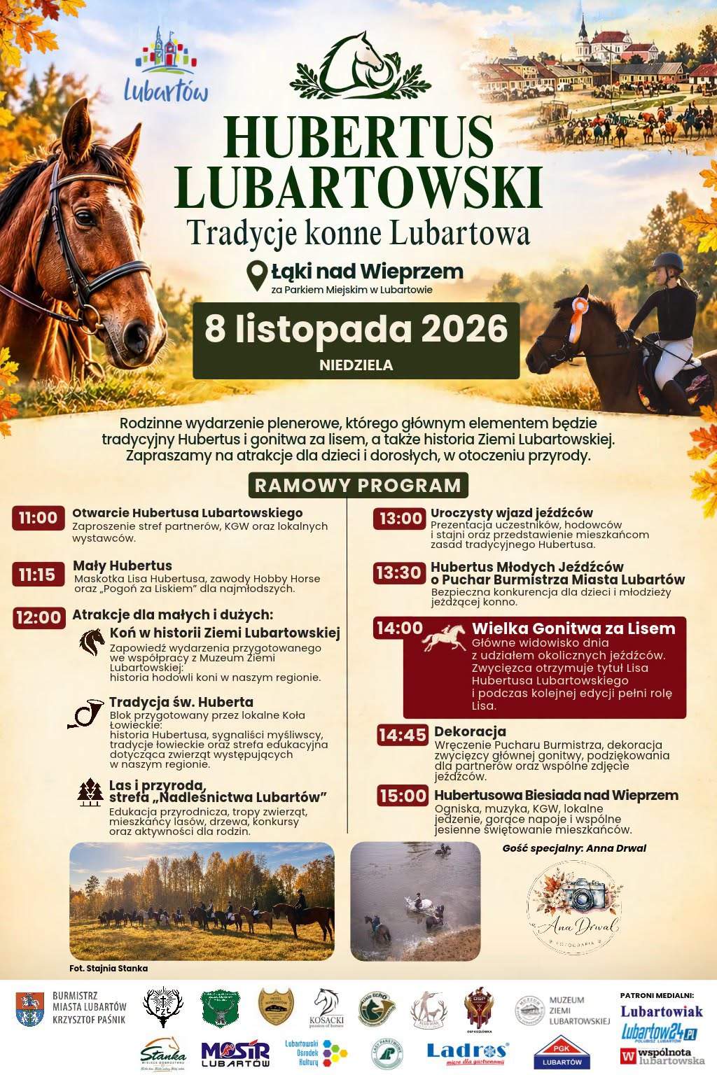 plakat Hubertus Lubartowski – tradycje konne Lubartowa