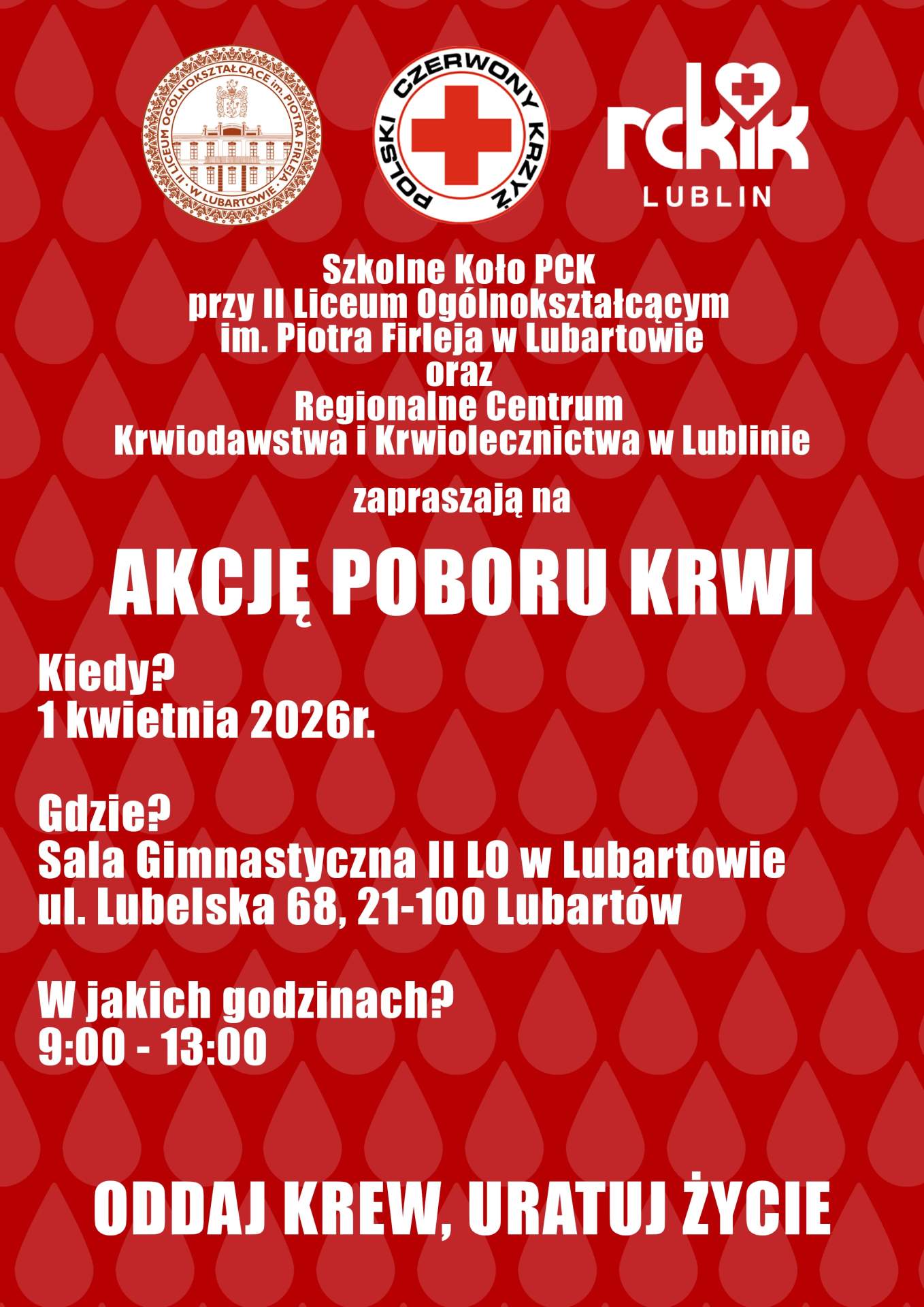 Akcja Poboru Krwi w II LO w Lubartowie