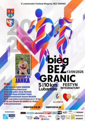 plakat Lubartowski Festiwal Biegowy "Bez Granic"