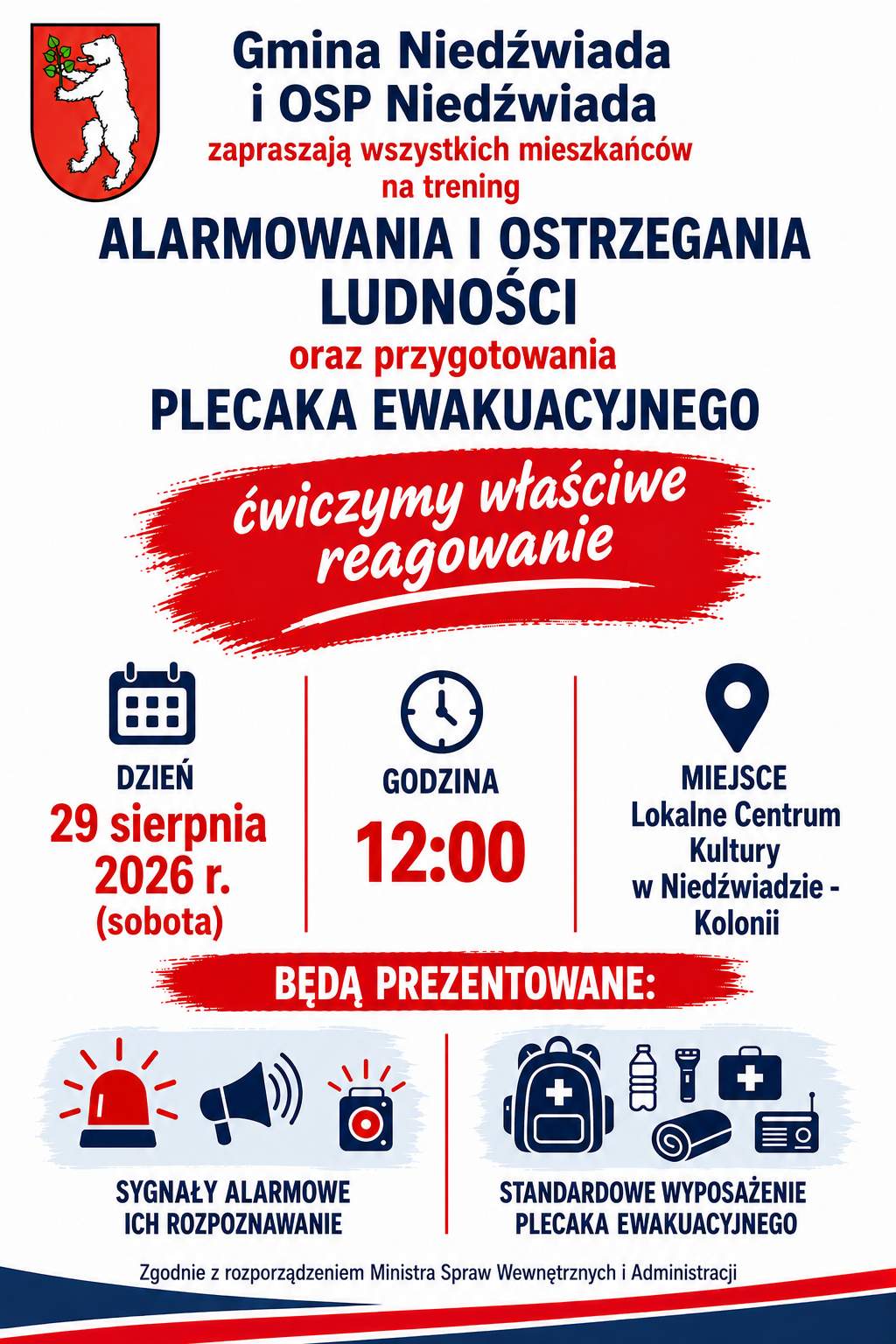 TRENING ALARMOWANIA I OSTRZEGANIA LUDNOŚCI