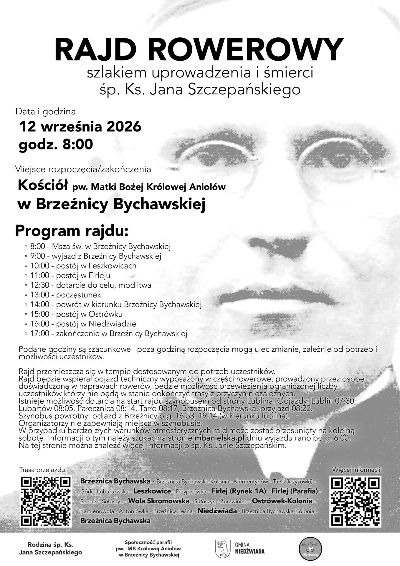 Rajd Rowerowy szlakiem uprowadzenia i śmierci śp. ks. Jana Szczepańskiego