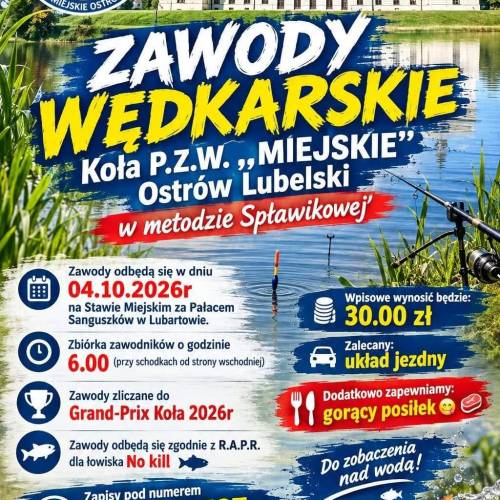 Zawody wędkarskie na Stawie Miejskim w Lubartowie