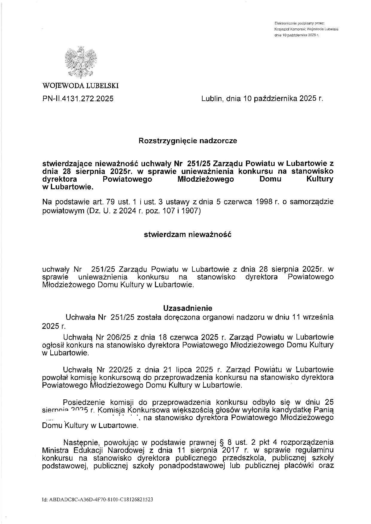 rozstrzygnięcie nadzorcze