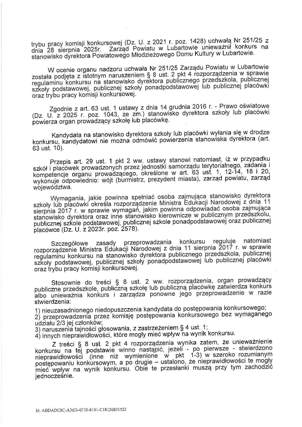 rozstrzygnięcie nadzorcze