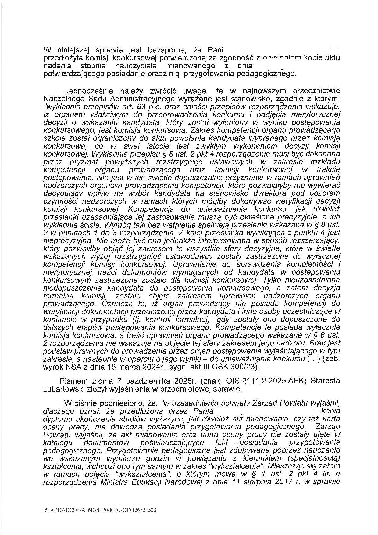 rozstrzygnięcie nadzorcze