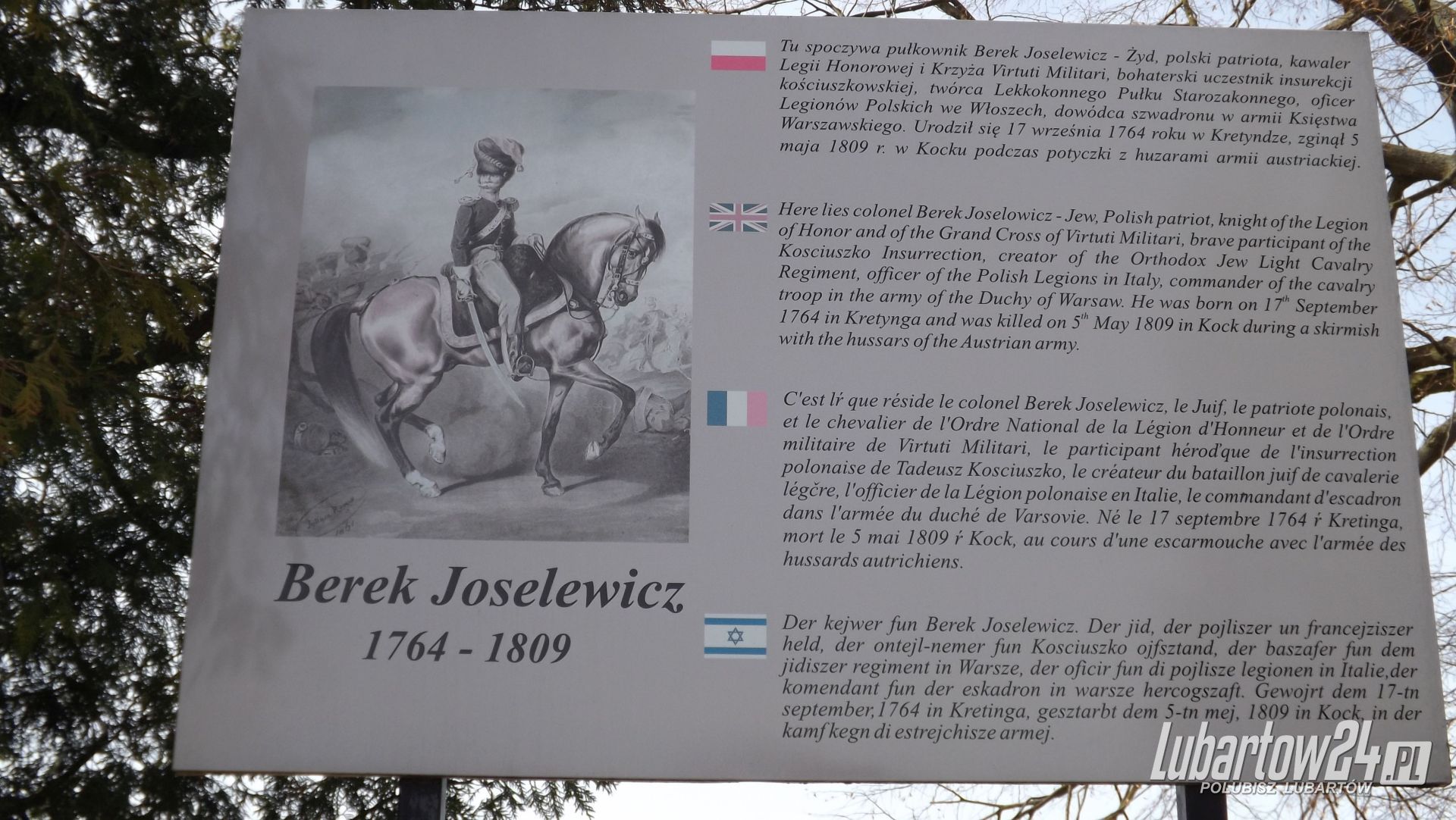 Mogiła płk. Berka Joselewicza z 1809 r.