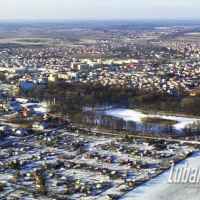 Miasto na dzień Trzech Króli 2015 lekko przyprószone śniegiem.