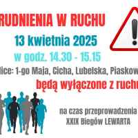 Utrudnienia w ruchu podczas XXIX Biegów Lewarta. Sprawdź, które ulice będą zamknięte