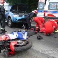 zdjęcie Kozłówka: Wypadek motocyklisty z Mitsubishi
