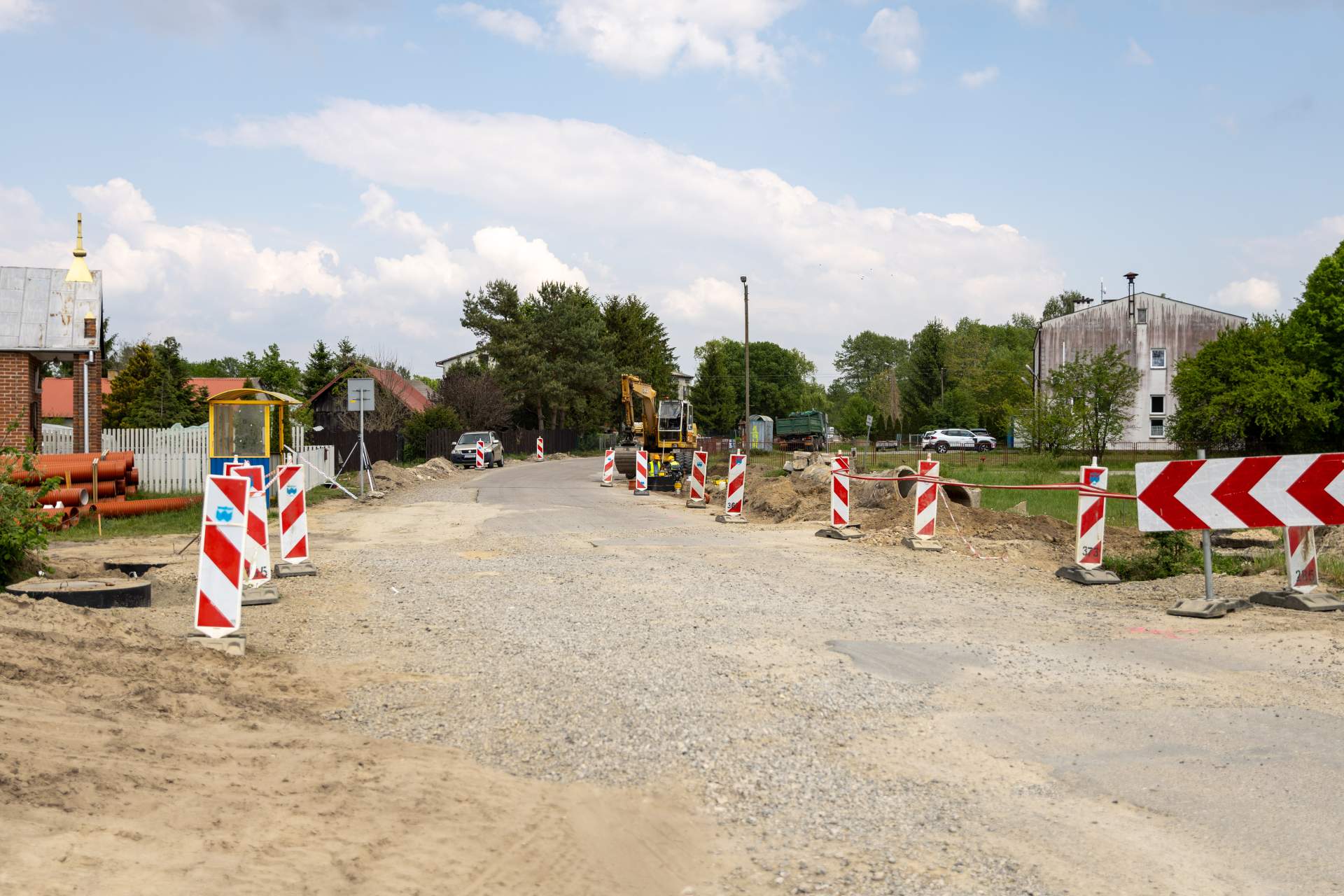 Trwa przebudowa drogi w Chlewiskach