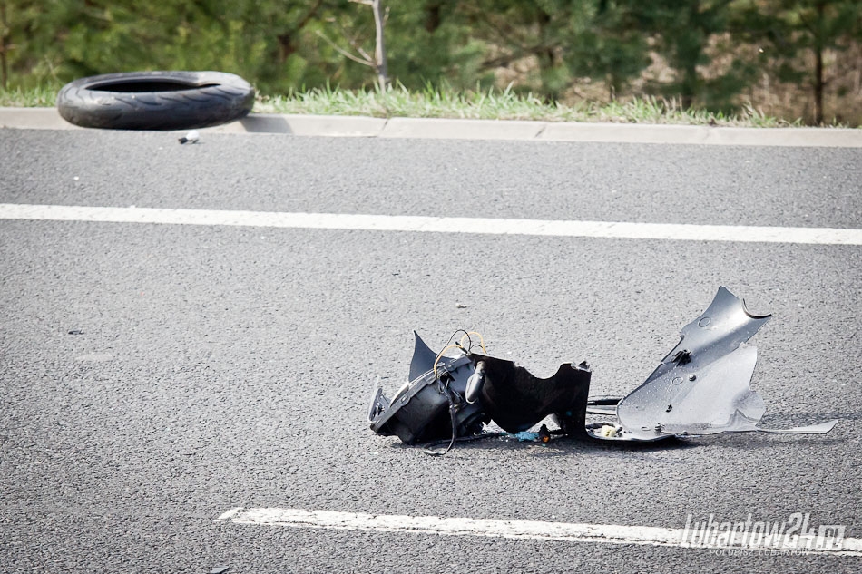 Wypadek motocyklisty na obwodnicy Lubartowa