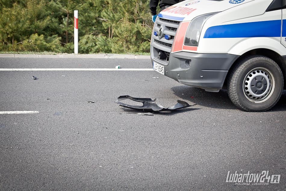 Wypadek motocyklisty na obwodnicy Lubartowa