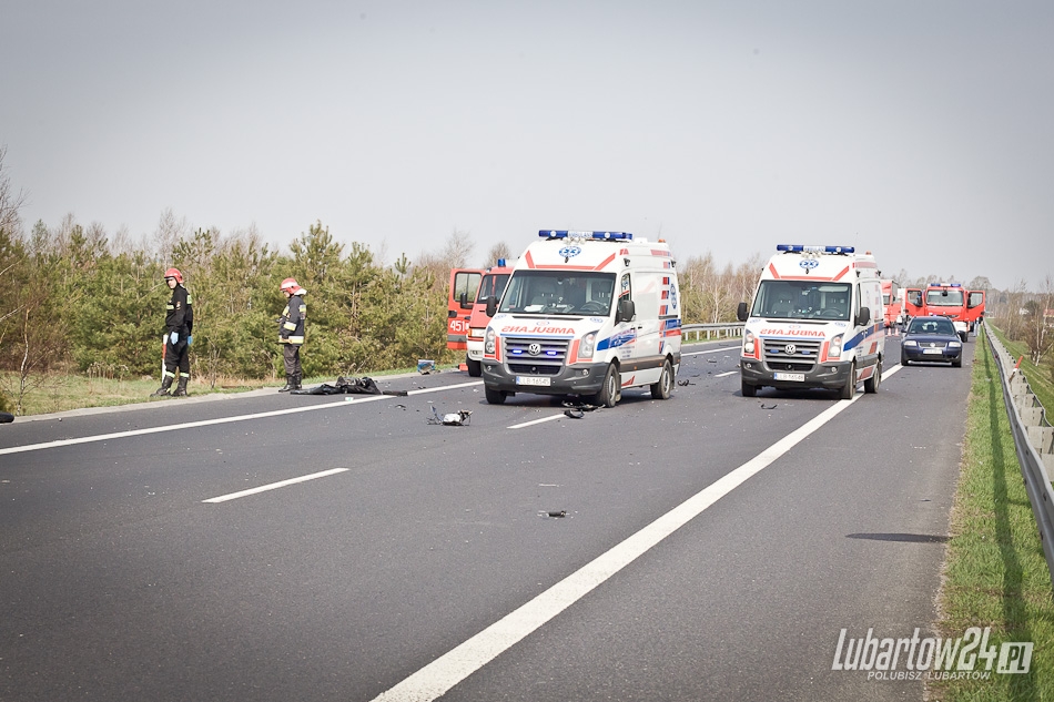 Wypadek motocyklisty na obwodnicy Lubartowa