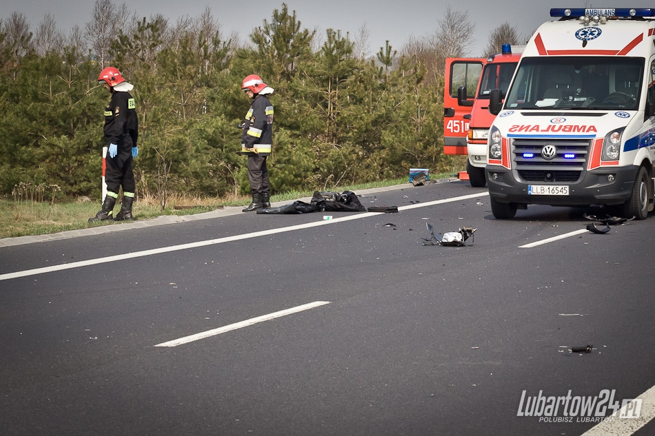 Wypadek motocyklisty na obwodnicy Lubartowa