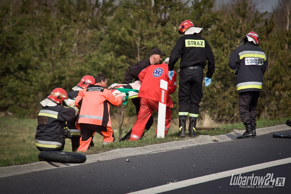 Wypadek motocyklisty na obwodnicy Lubartowa