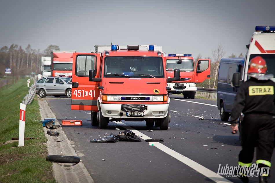 Wypadek motocyklisty na obwodnicy Lubartowa