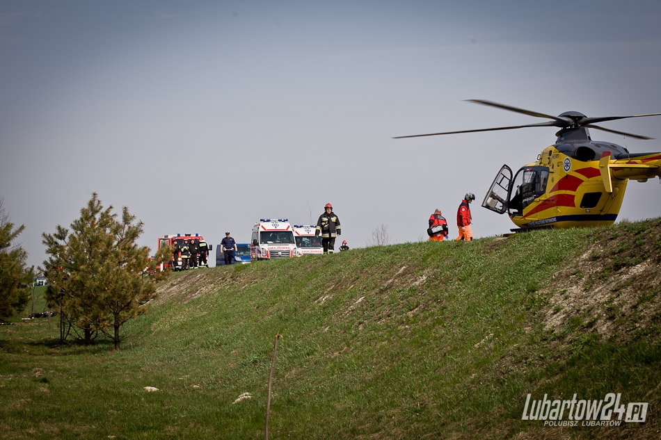 Wypadek motocyklisty na obwodnicy Lubartowa