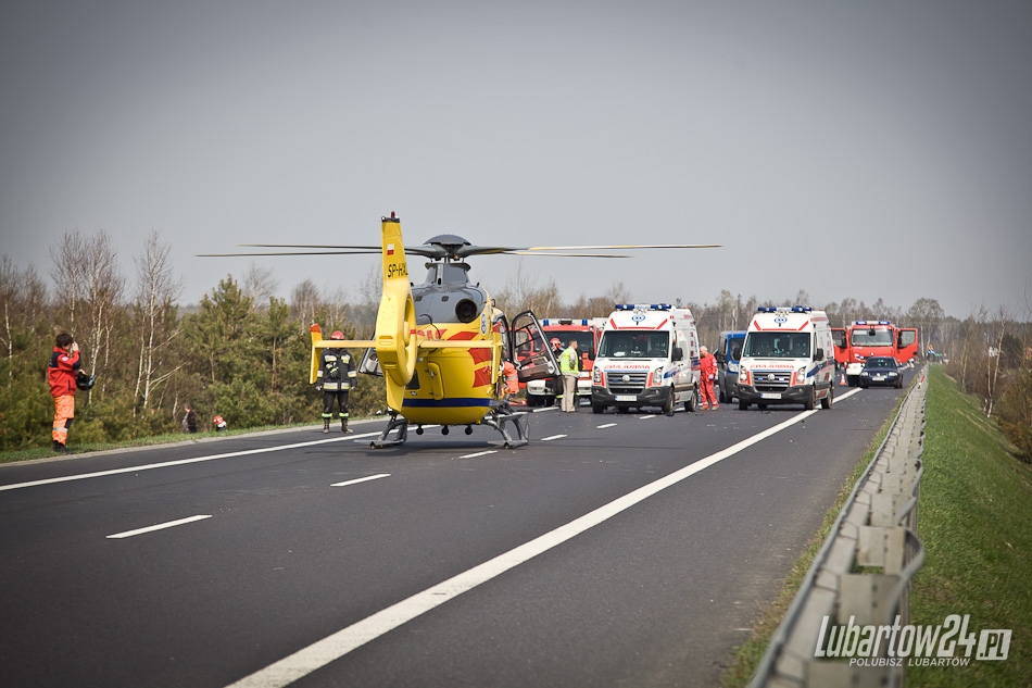Wypadek motocyklisty na obwodnicy Lubartowa