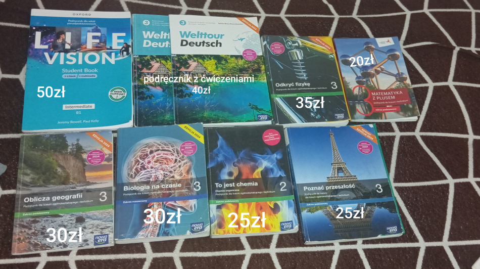 Sprzedam książki do 2 i 3 klasy liceum