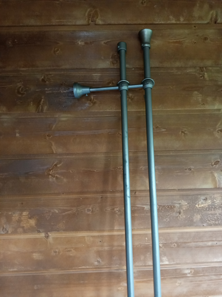 Karnisz podwójny srebrny- inox 186 cm. - zdjęcie 2