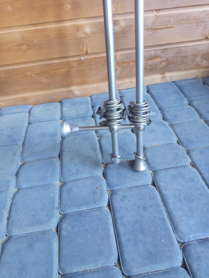 Karnisz podwójny srebrny- inox 186 cm. - zdjęcie 3
