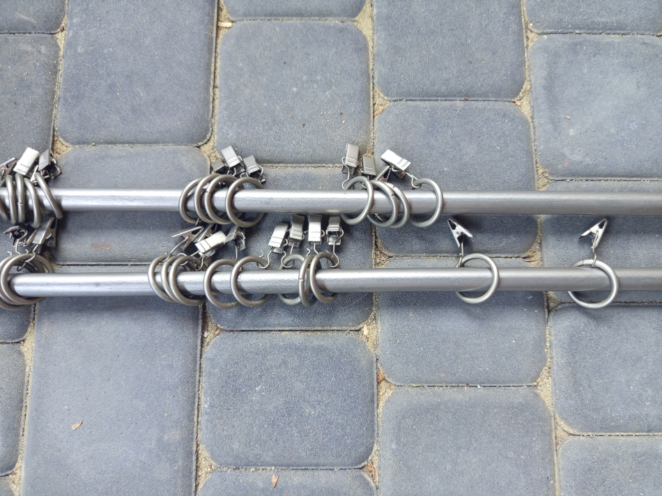 Karnisz podwójny srebrny- inox 186 cm. - zdjęcie 4