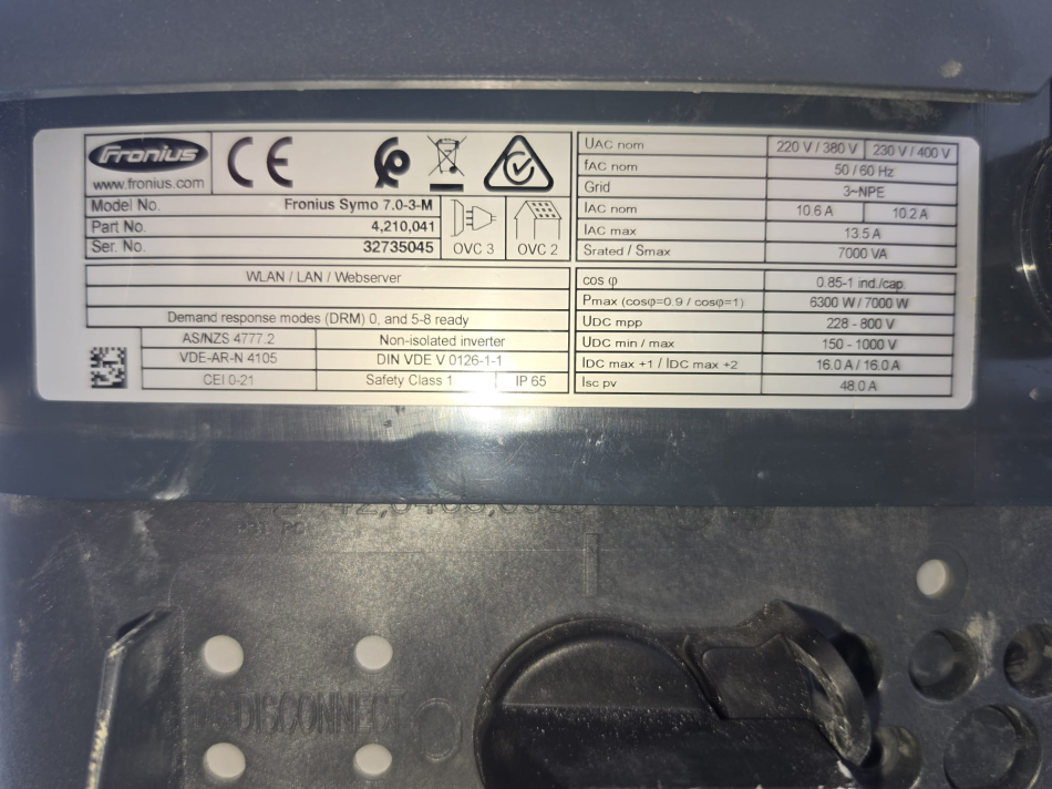 Sprzedam Używany falownik Fronius Symo 7.0-3-M - zdjęcie 4