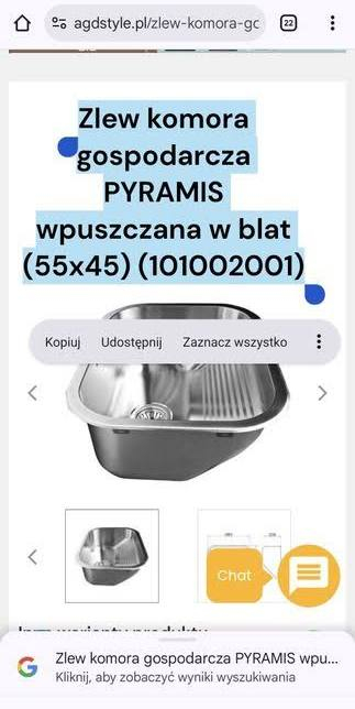 Pyramis zlew komora gospodarcza wpuszczana w blat