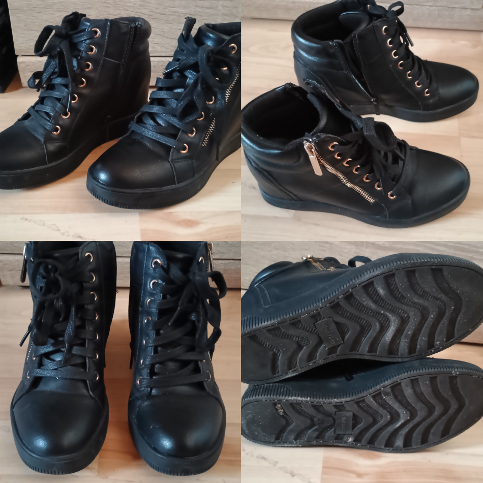 Czarne sneakersy rozmiar 38